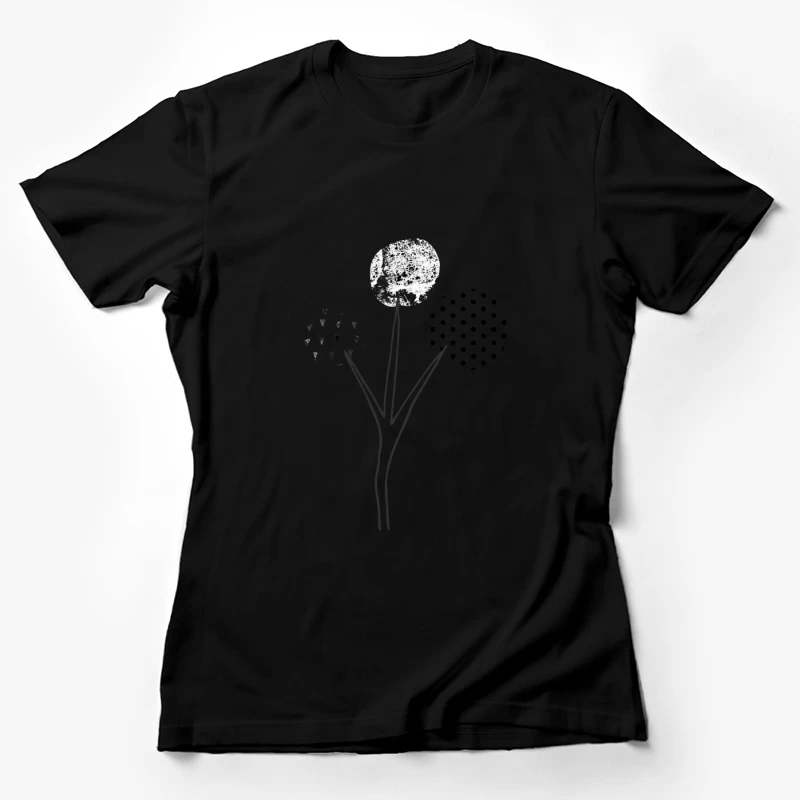 Fleurs abstraites en pointillés Femme T-Shirt