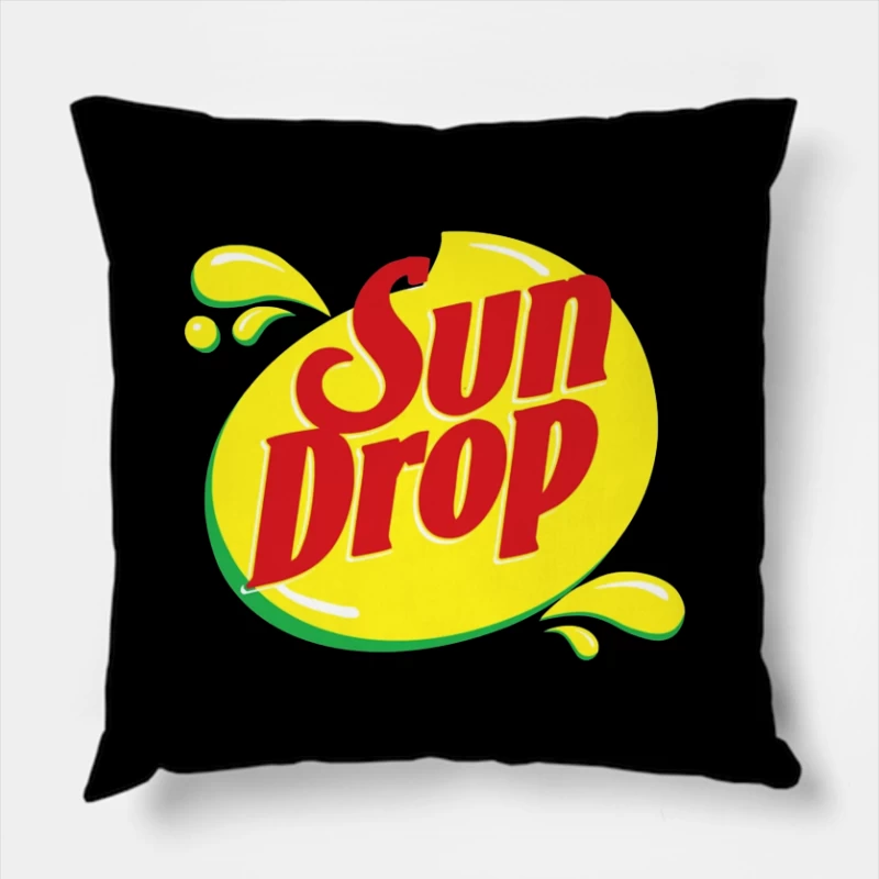 Sun Drop Soda Brand Vintage Logo Design Throw Pillow