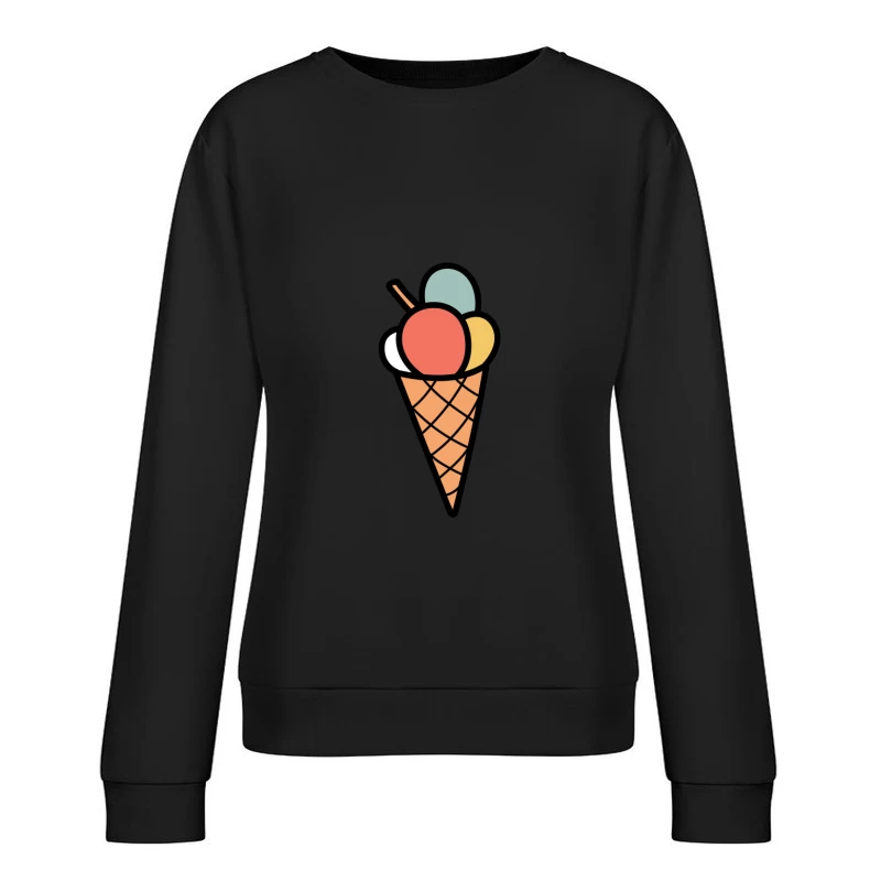 Cône de glace coloré Femme Sweat-shirt à enfiler