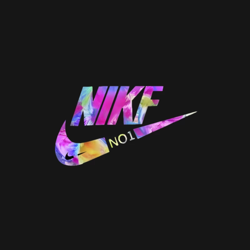 Buntes Nike-Logo mit Blumenmuster Herren Langarm T-Shirt