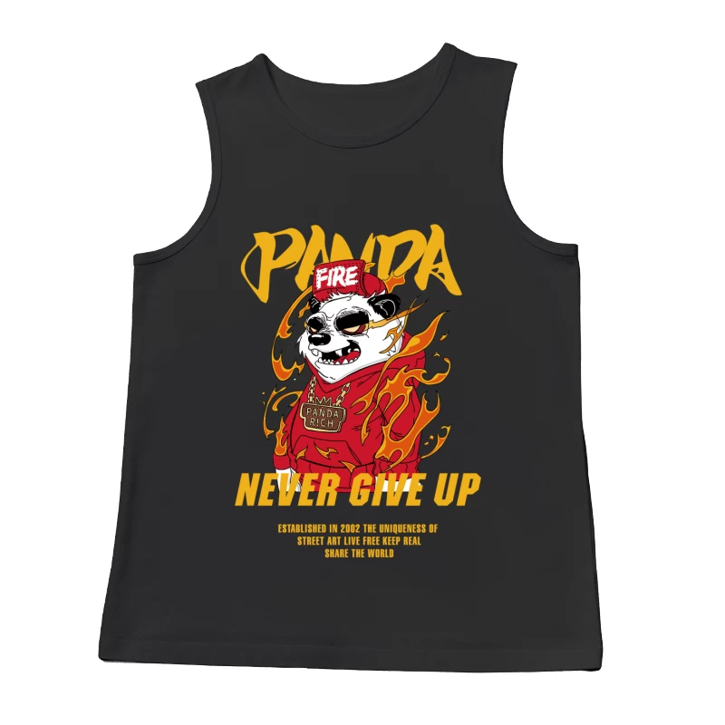 Feuriger Panda-Motivationsdruck Herren Tanktops