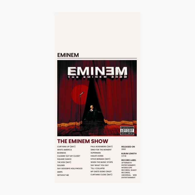Eminem's "The Eminem Show" Album Cover with Tracklist iPhone Case