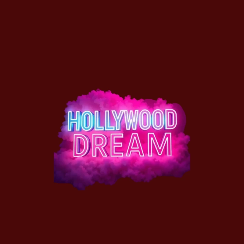 Neon Hollywood Dream Sign with Pink Cloud Background Travel Mug