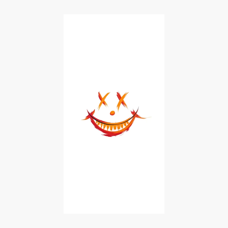 Abstract Creepy Halloween Smiley Face iPhone Case