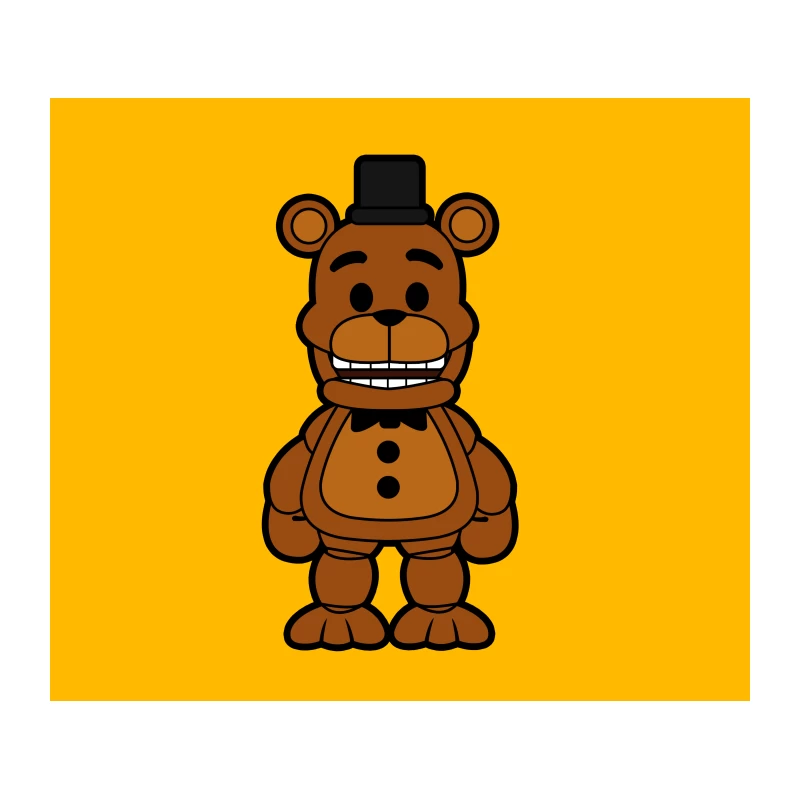 Cartoon Animatronic Bear from Five Nights at Freddy's Video Game Tapestry