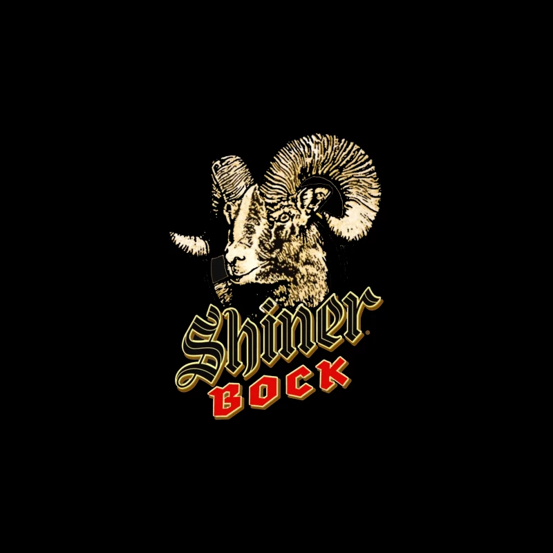 Vintage Shiner Bock Beer Logo with Golden Ram Head Design Tapestry