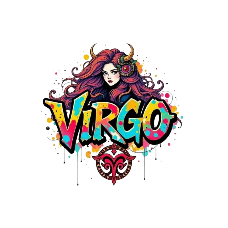 Colorful Virgo Zodiac Art Tapestry