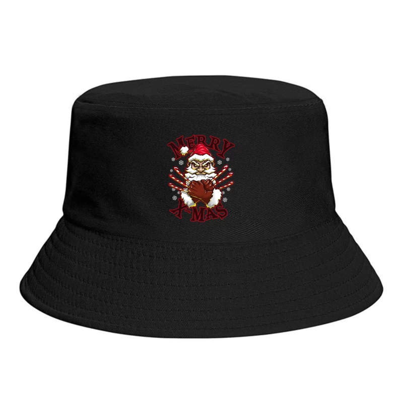 Muscle Santa: Merry X-Mas with Attitude Bucket Hat