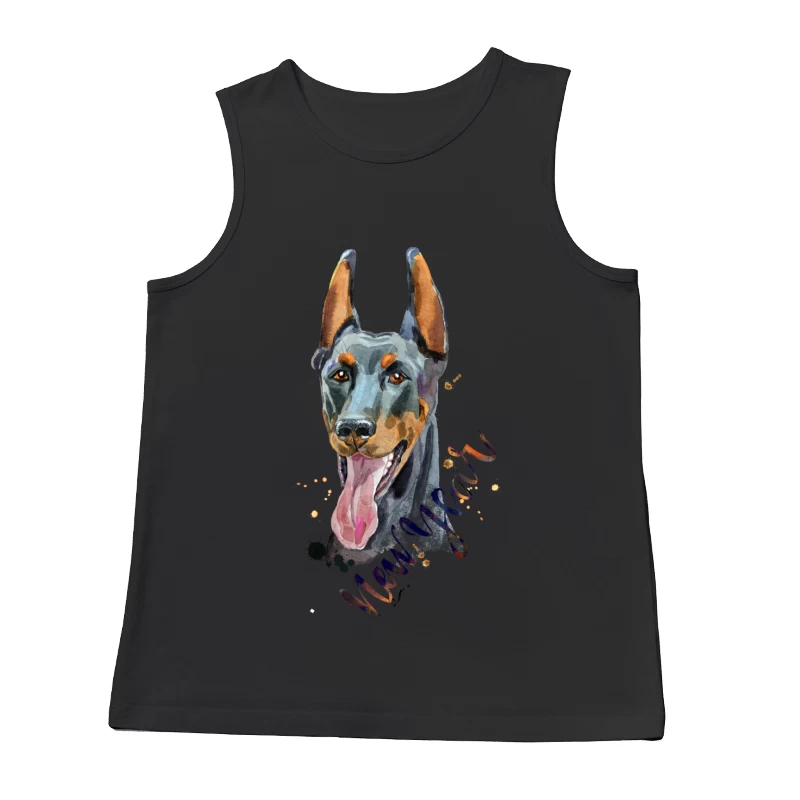 Portrait artistique d'un Doberman Homme Débardeur
