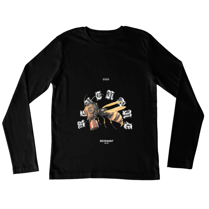 Gasmaske-Wespe Illustration Damen Langarm T-Shirt