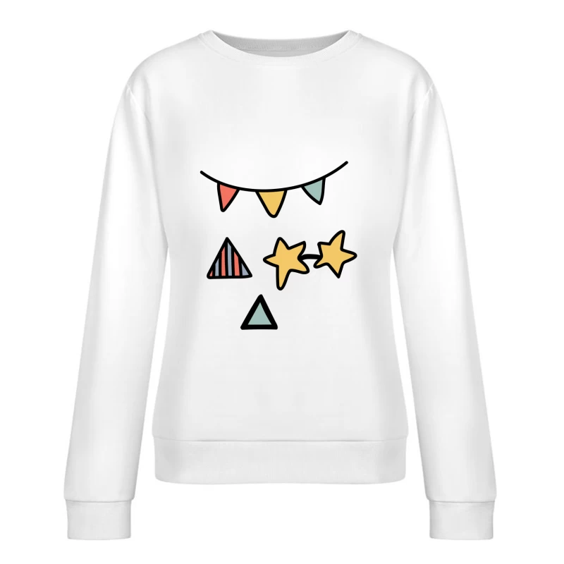Décor de fête avec motifs étoilés et triangulaires Femme Sweat-shirt à enfiler