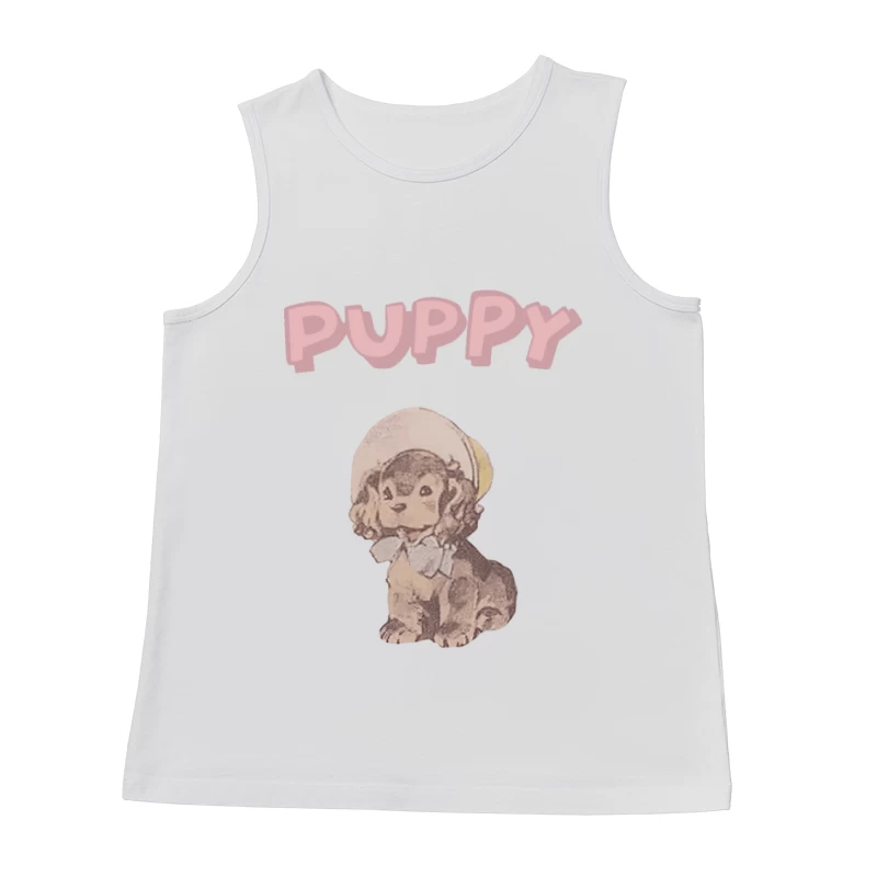 Niedlicher Welpe mit Hut Herren Tanktops