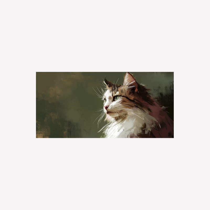 Majestic Feline Portrait: A Close-up of a Furry Cat Female T-Shirt