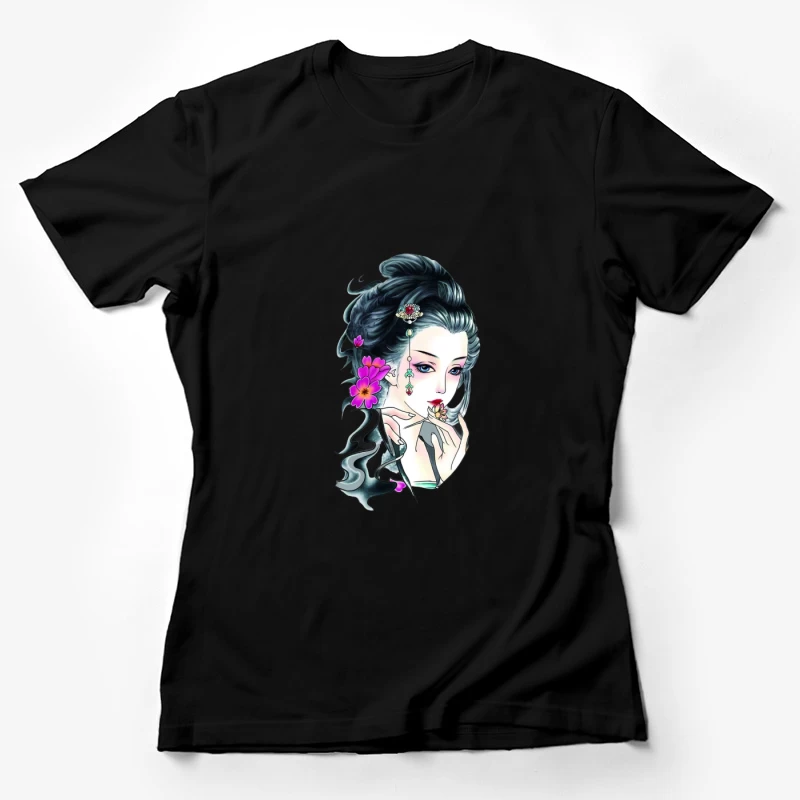 Elegante Frau mit Blüten Damen T-Shirt