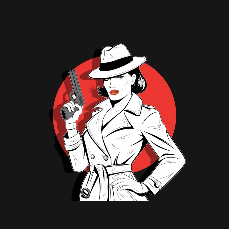 Stylish Femme Fatale in Film Noir Setting Mouse Pad