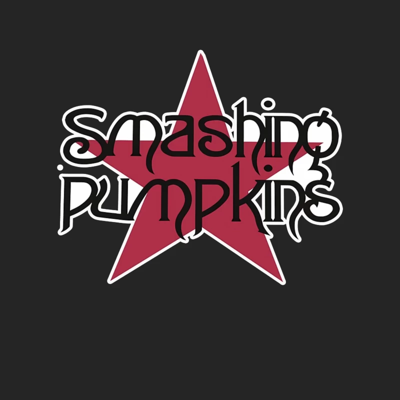 Smashing Pumpkins Alternative Rock Band Logo with Red Star Female Pullover Sweatshirt