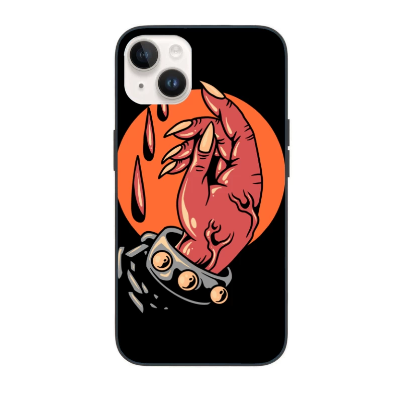 Gory Hand Breaking Free from Chains iPhone Case