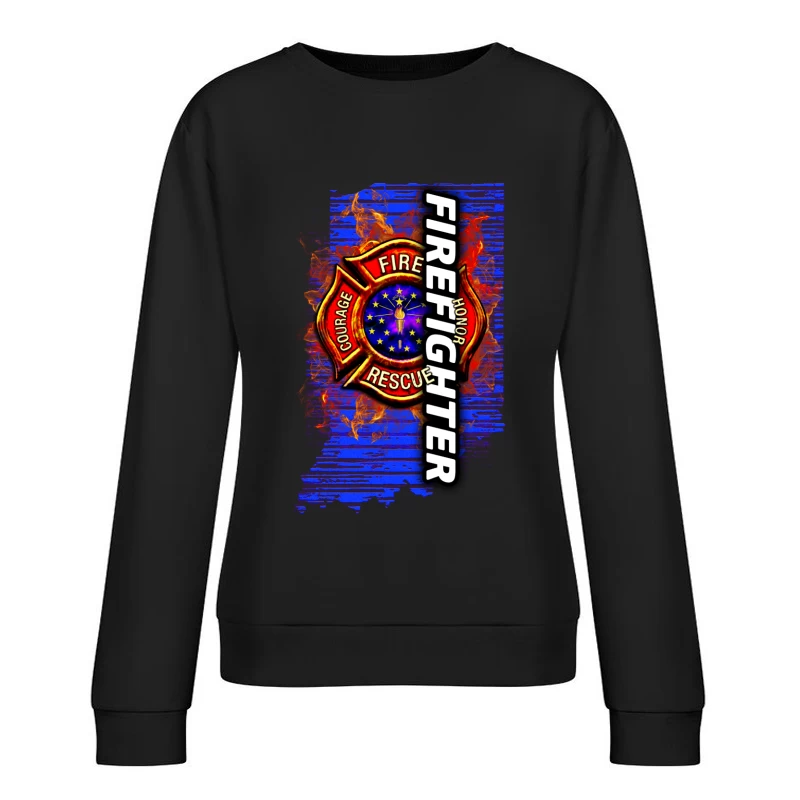 Emblème de Pompier avec Honneur et Courage Femme Sweat-shirt à enfiler