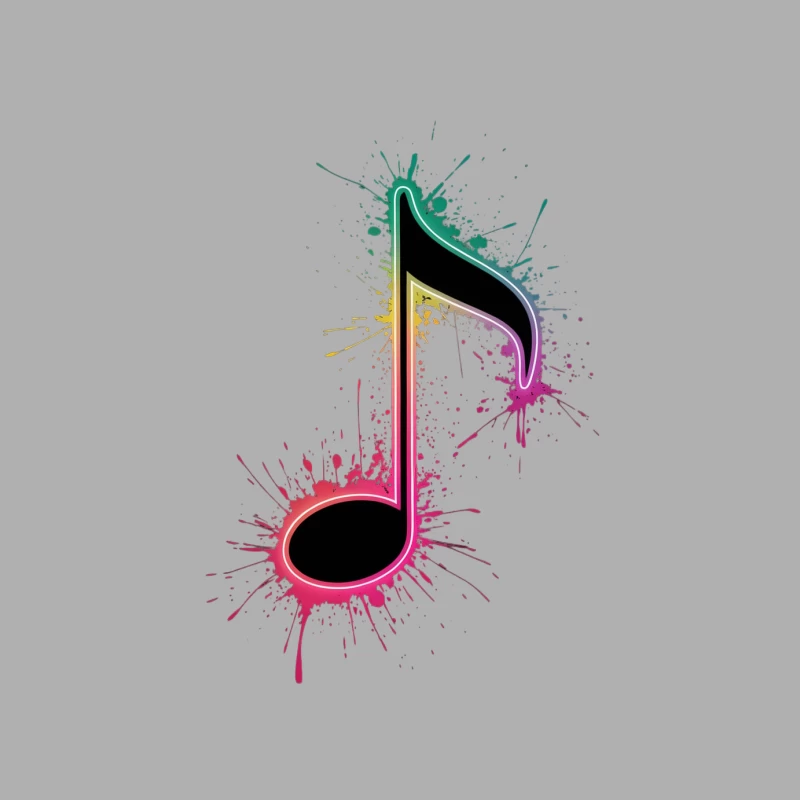 Colorful Musical Note with Rainbow Paint Splash Art Male Tank Top