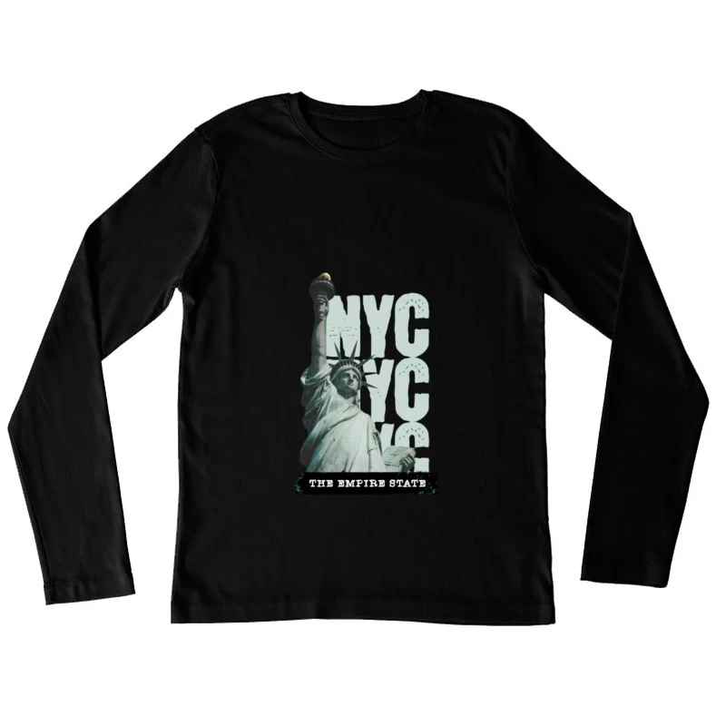 Graphique Statue de la Liberté NYC Femme Manches Longues T-Shirt