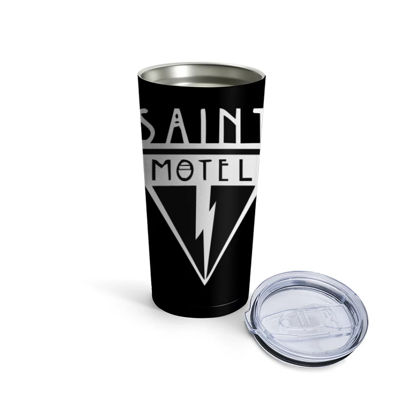 Saint Motel Vintage Triangle Logo with Lightning Bolt Design Travel Mug