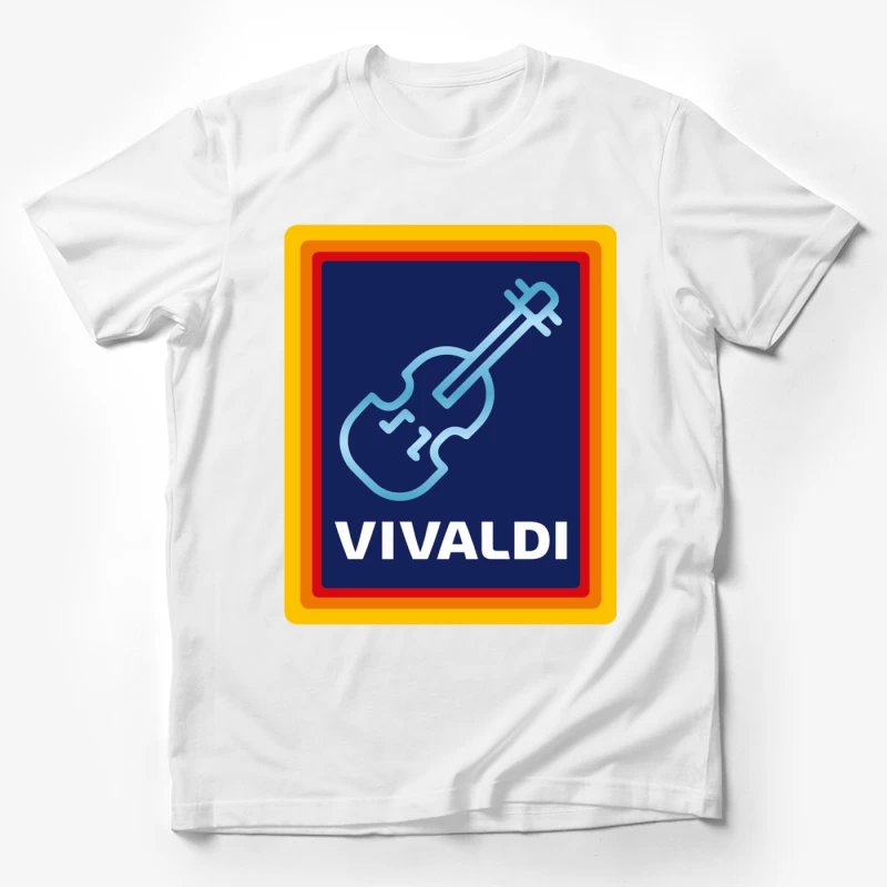 Vivaldi Classical Music Logo with Violin Icon Male T-Shirt