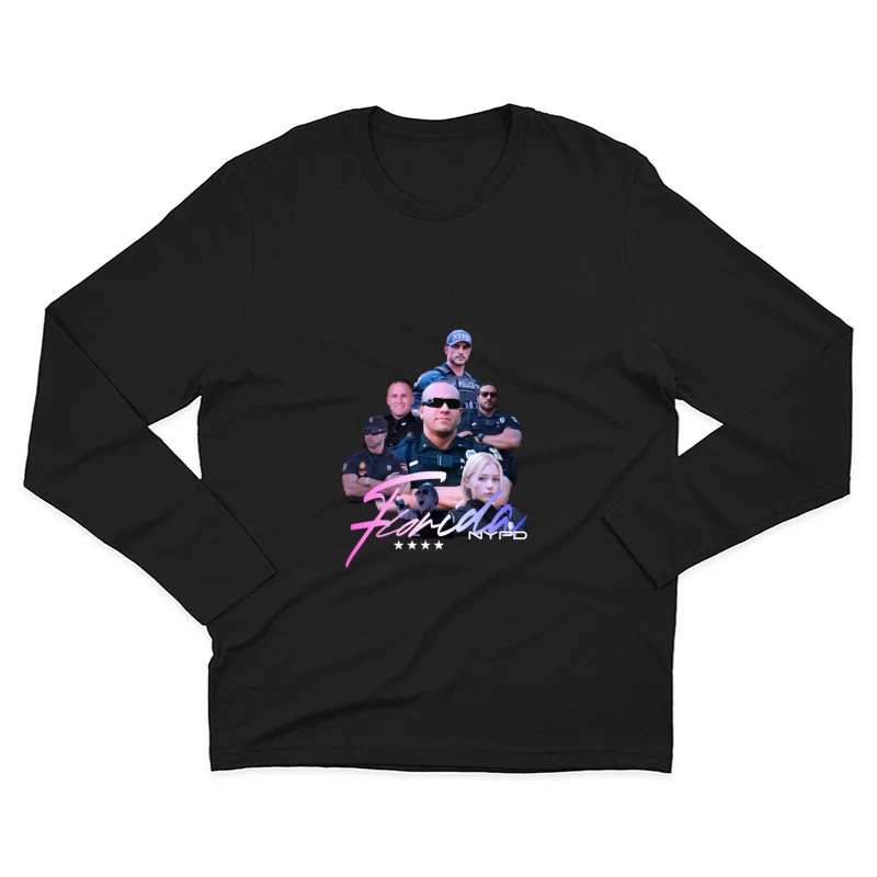 Gruppe von Polizisten mit Schriftzug Herren Langarm T-Shirt