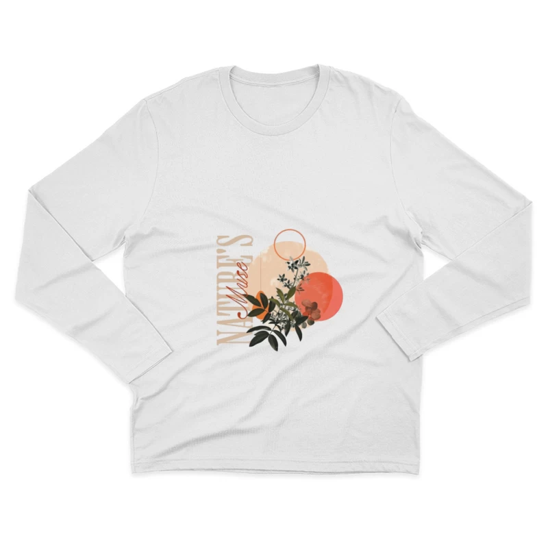 Inspiration de la nature: art floral en tons orange Homme Manches Longues T-Shirt