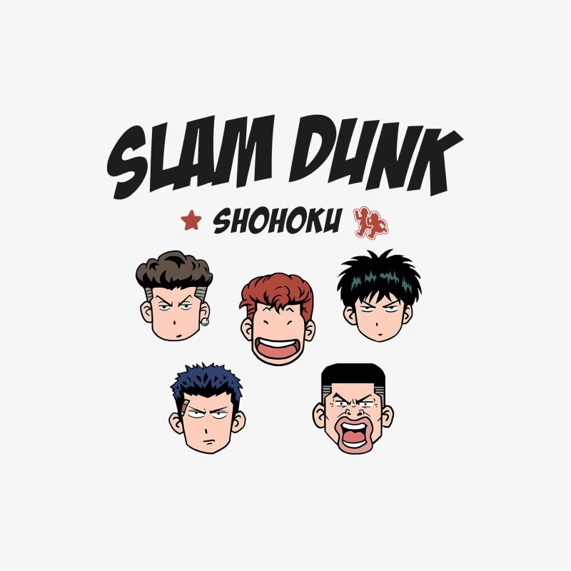 Slam Dunk Charaktere mit Shohoku-Team Damen Langarm T-Shirt