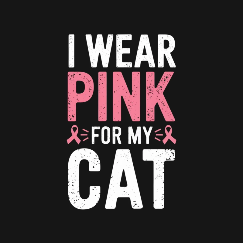 Pink Ribbon Cat Support: Breast Cancer Awareness Campaign Male Long Sleeve T-Shirt