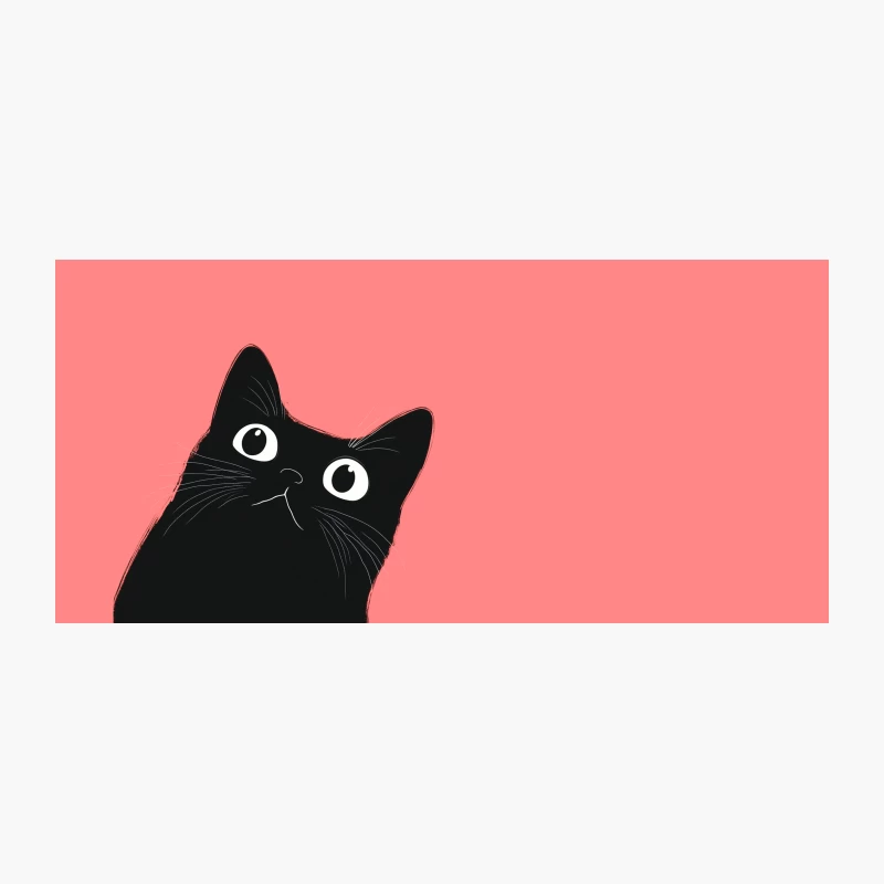 Adorable Black Cat Cartoon with Big Eyes Coffee Mug