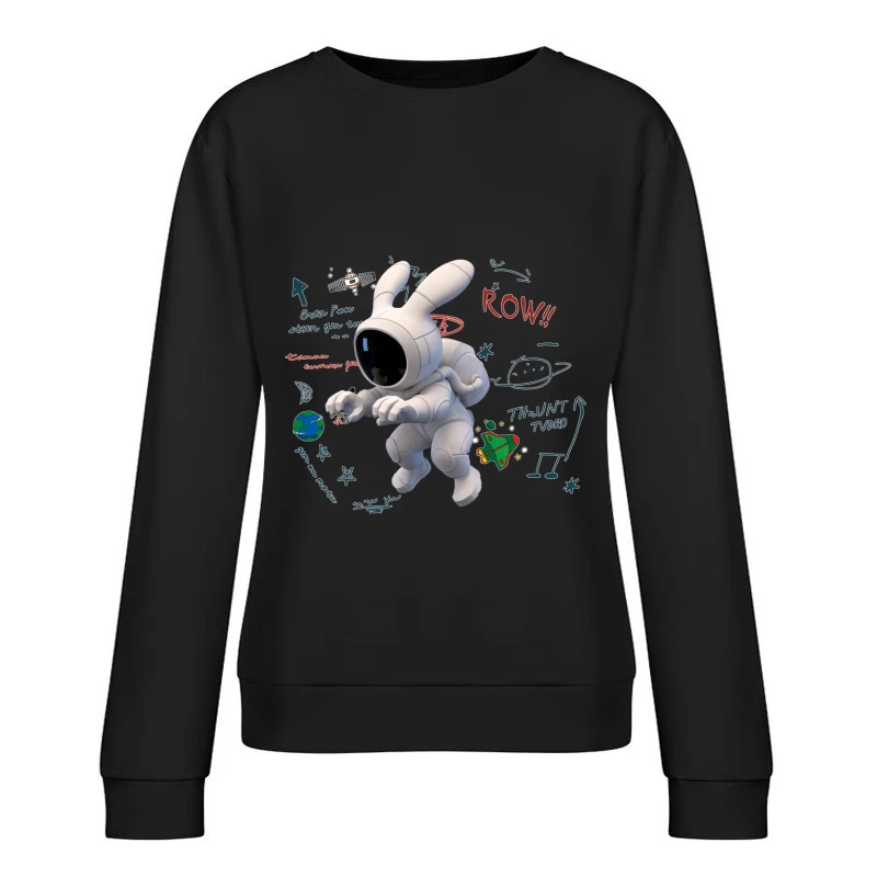 Kreativer Astronaut im Weltraumdesign Damen Pullover Sweatshirt