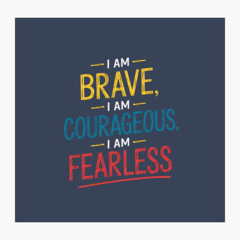 Brave and Fearless Motivational Typography Quote Throw Pillow
