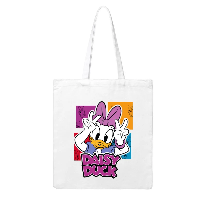 Retro Cartoon Duck – Playful & Nostalgic Design Cotton Tote Bag