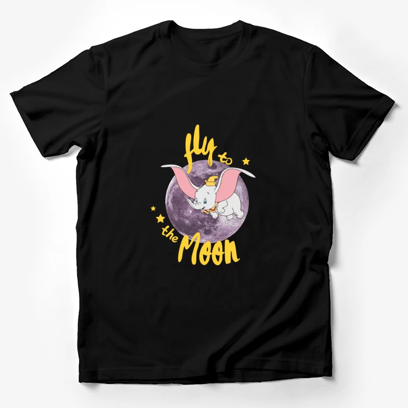 Flieg zum Mond mit dem fliegenden Elefanten Herren T-Shirt