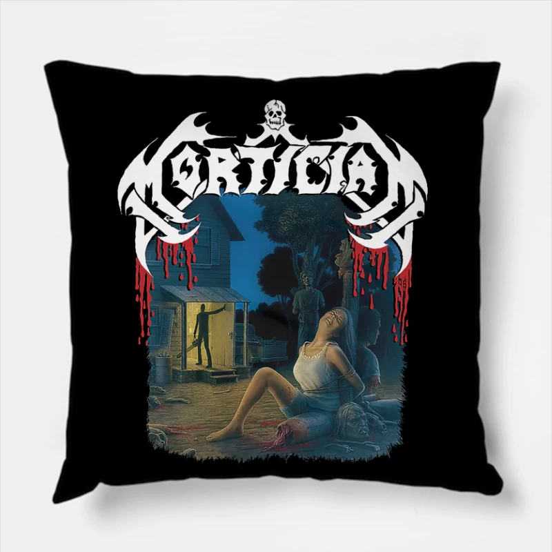 Mortician Chainsaw Dismemberment Throw Pillow