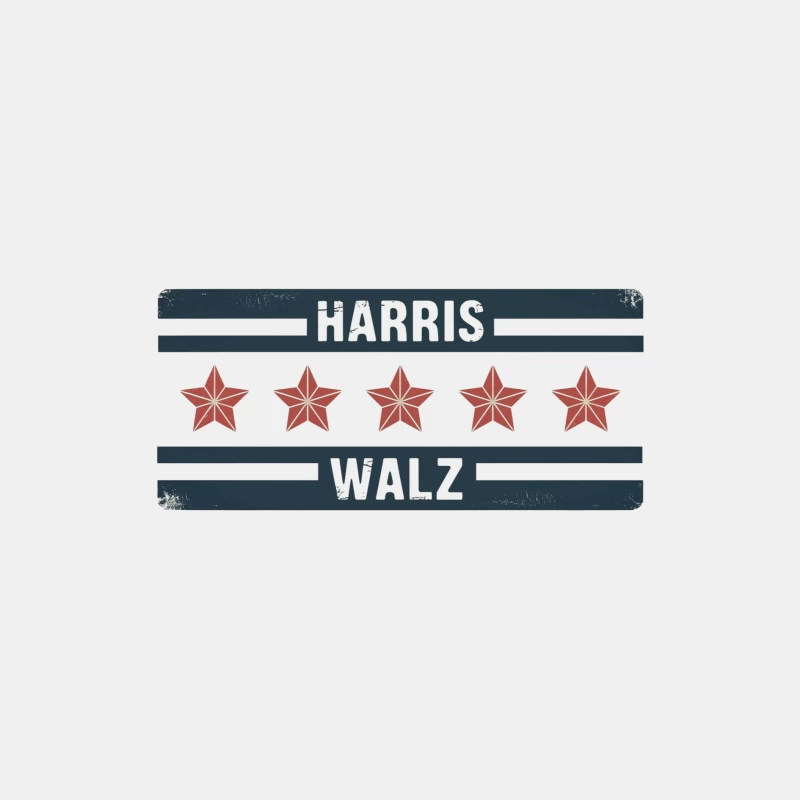 Vintage-Style Harris Walz Political Campaign Poster with Stars Male Tank Top