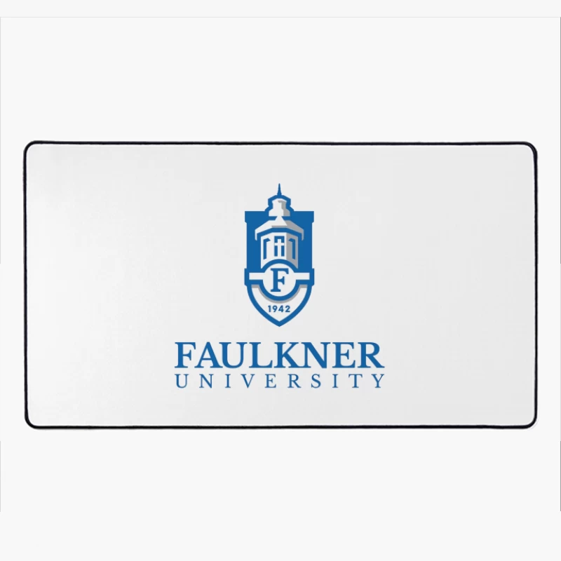 Faulkner University Logo - Educational Shield with Church Spire Design from 1942 Desk Mat