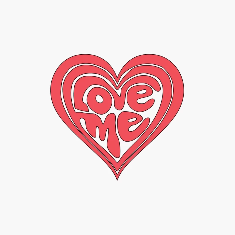 Red Love Me Heart Typography Valentine Design Cotton Tote Bag