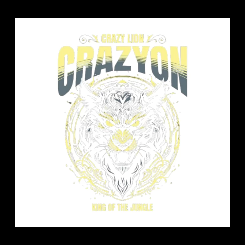 Fierce Tiger Tribal Art with "Crazyon" Typography Design Throw Pillow