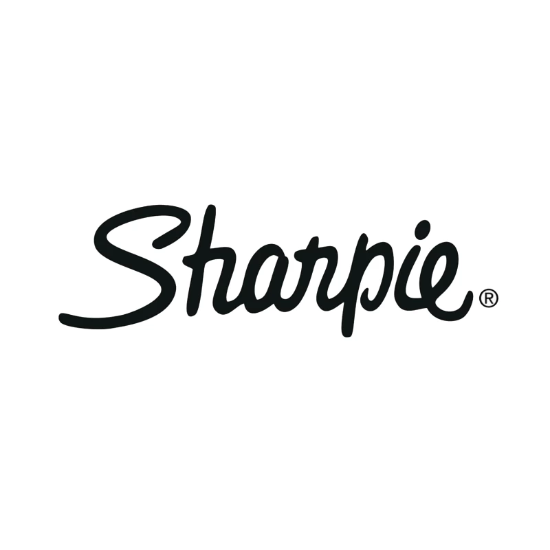 Sharpie Brand Logo in Classic Black Script Typography Tapestry