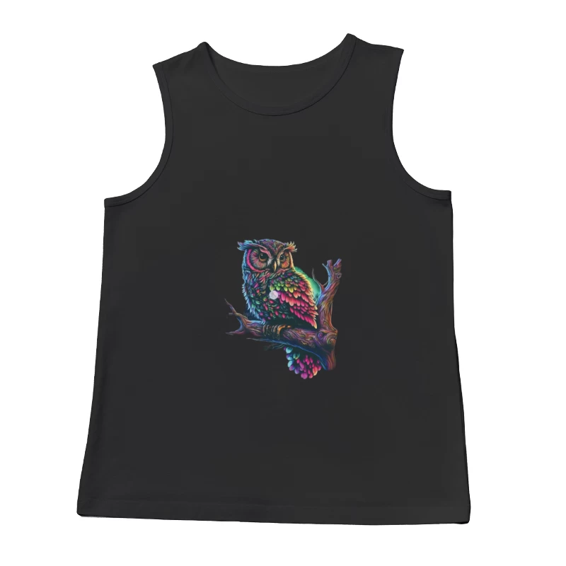 Bunte Eule auf einem Ast Herren Tanktops