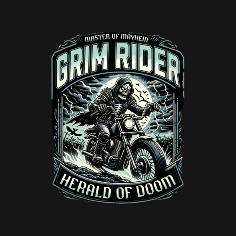 Grimmiger Reiter auf einer Motorradfahrt Herren T-Shirt