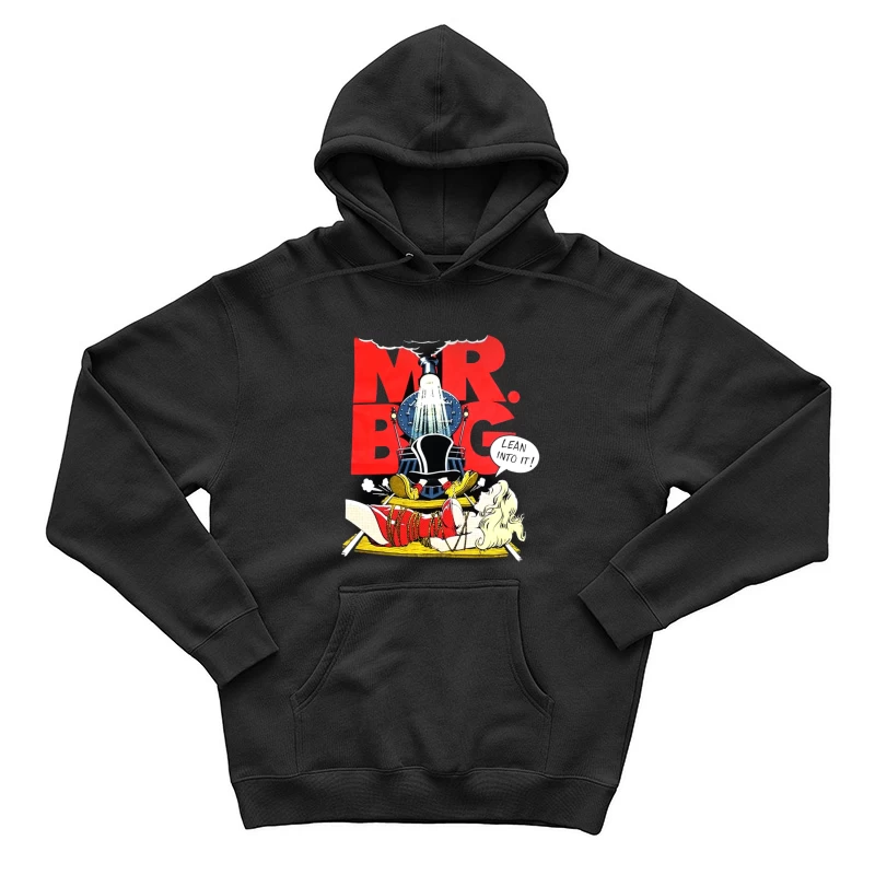 Vintage "Mr. Big" Bathroom Advertisement with Comic-Style Shower Illustration Male Pullover Hoodie