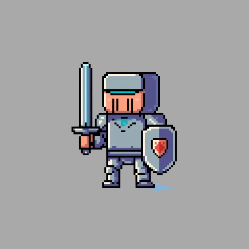 Pixel Art Knight: Armed Warrior Game Character Female Pullover Hoodie
