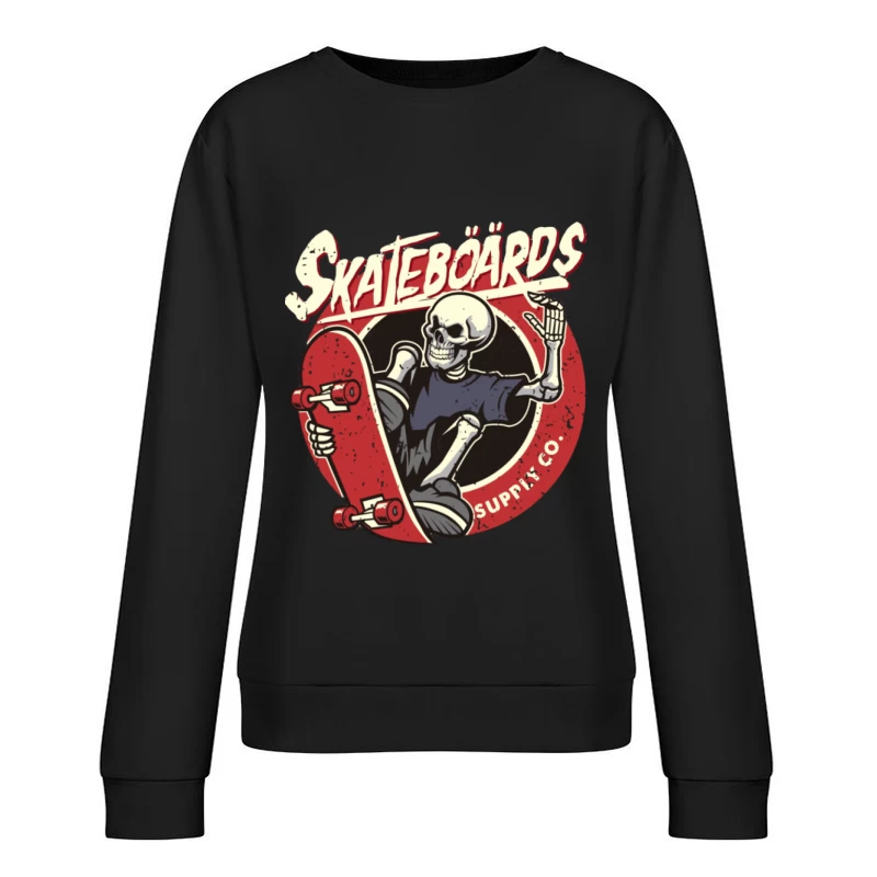 Skelett mit Skateboard-Design Damen Pullover Sweatshirt