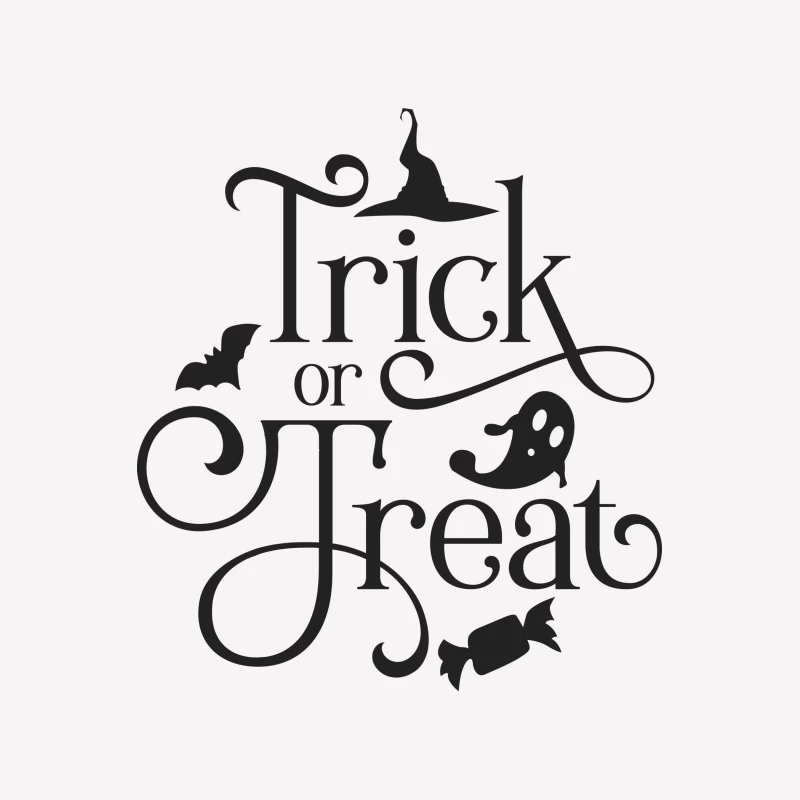 Trick or Treat d'Halloween avec Fantôme et Chapeau de Sorcière Femme T-Shirt