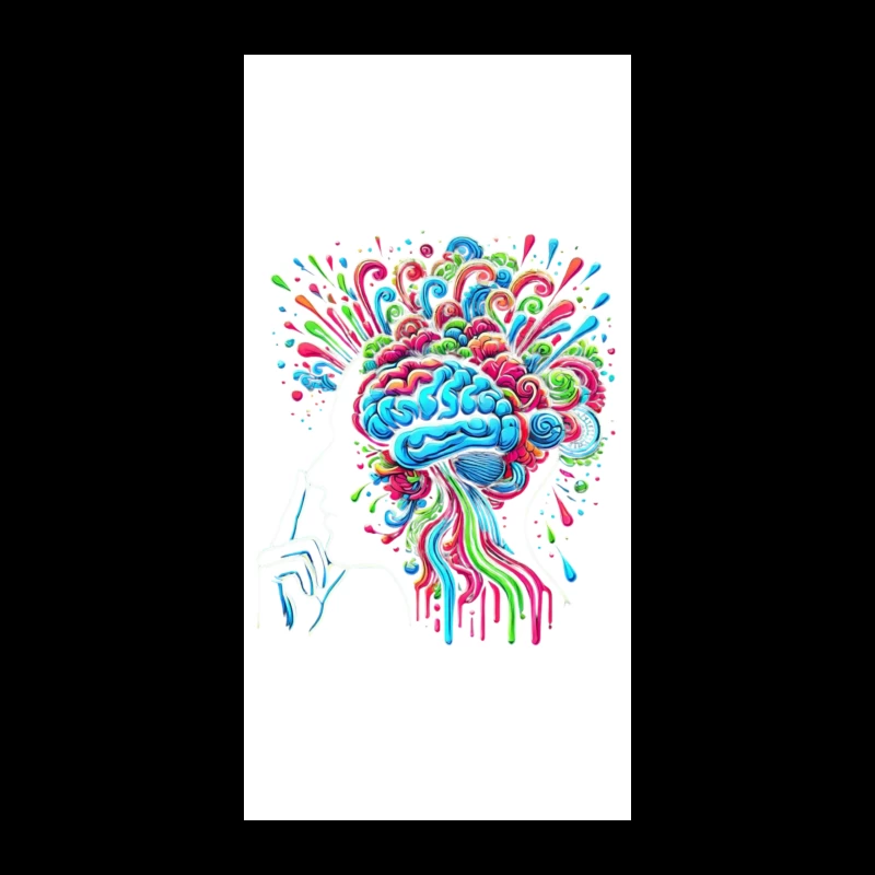 Psychedelic Brain Explosion in Vibrant Colors iPhone Case