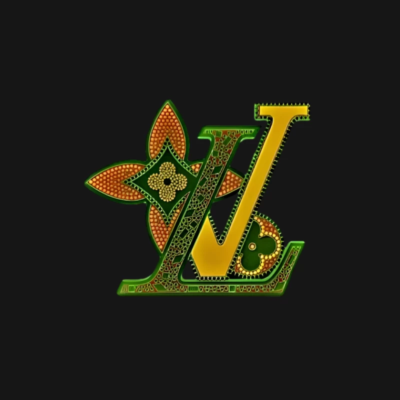 Luxus-Logo-Design in goldenen und grünen Tönen Herren T-Shirt