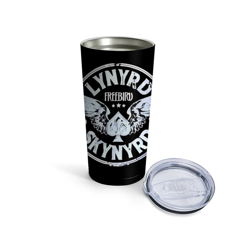 Lynyrd Skynyrd Freebird Winged Spade Logo 1973 Travel Mug